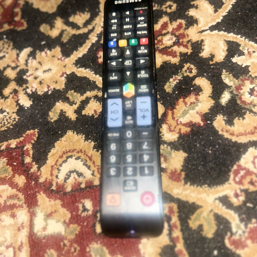 Samsung Black Remote with Multicolor Shortcut Buttons
